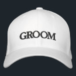 Groom Schwarz und elegante schicke Hochzeit Bestickte Baseballkappe<br><div class="desc">Groom Schwarz-Weiß elegante elegante Hochzeit bestickte Baseballkappe. Verfügbar in vielen Farben und Optionen</div>