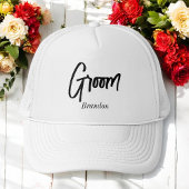 Groom Schwarz-weiß Trucker Hat Truckerkappe