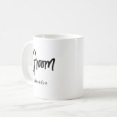 Groom Schwarz-weiß Wedding Tasse (Vorderseite Links)
