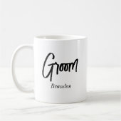 Groom Schwarz-weiß Wedding Tasse (Links)