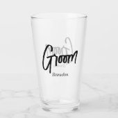 Groom Schwarz-weiße Skripthochzeit Glas (Rückseite)
