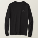 Groom-Shirt Besticktes Langarmshirt<br><div class="desc">Groom lange Ärmel Shirt wird in Schwarz mit weißem bestickten Text gezeigt. Passen Sie dieses Shirt an oder kaufen Sie,  wie es ist.</div>