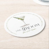 Groom Signature Cocktail Wasserfarbe Hochzeitsgetr Runder Pappuntersetzer (Angewinkelt)