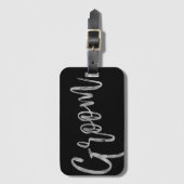 Groom Silver Foil Gepäcktafel Gepäckanhänger (Vorderseite Vertikal)