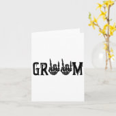 Groom Skeleton Hand Bride Halloween Bachel Karte (Gelbe Blume)