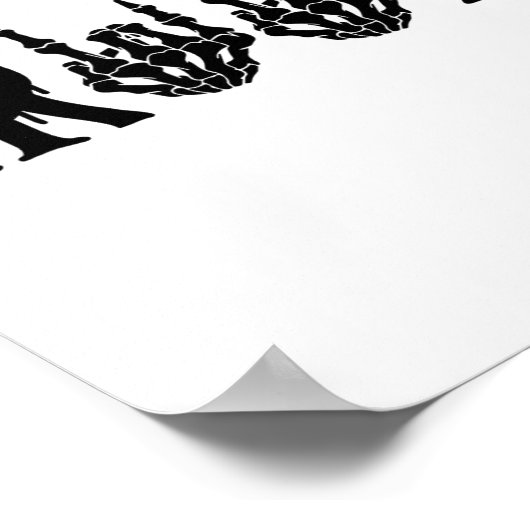 Groom Skeleton Hand Bride Halloween Bachel Poster (Ecke)