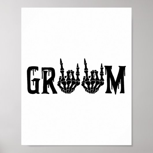 Groom Skeleton Hand Bride Halloween Bachel Poster (Vorne)