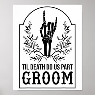 Groom Skeleton Hand Paare Matching Wedding Hallo Poster