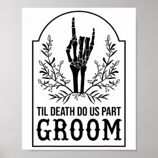 Groom Skeleton Hand Paare Matching Wedding Hallo Poster