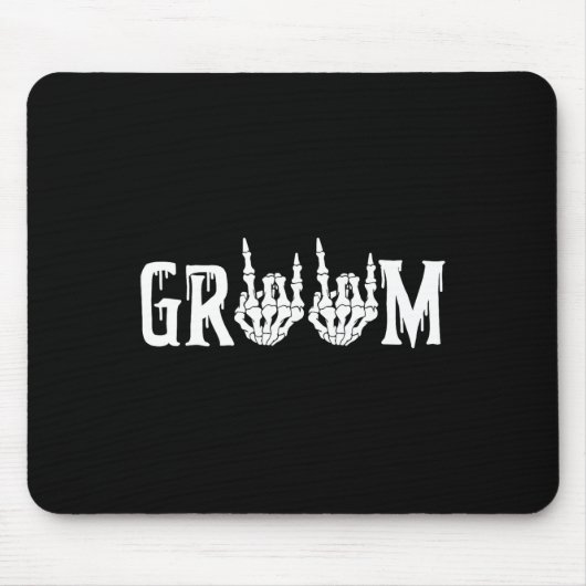 Groom Skeleton Rock Hand Halloween Bachelo Mousepad (Vorne)