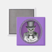 Groom Skull-Lila Magnet (Vorderseite/Rückseite)