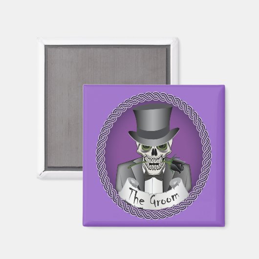 Groom Skull-Lila Magnet (Vorderseite/Rückseite)