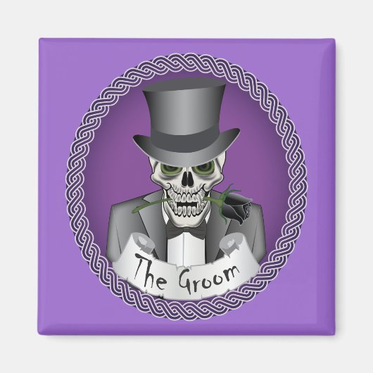 Groom Skull-Lila Magnet (Vorne)