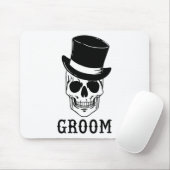 Groom Skull mit Hat Bride Halloween Wedding Bache Mousepad (Mit Mouse)