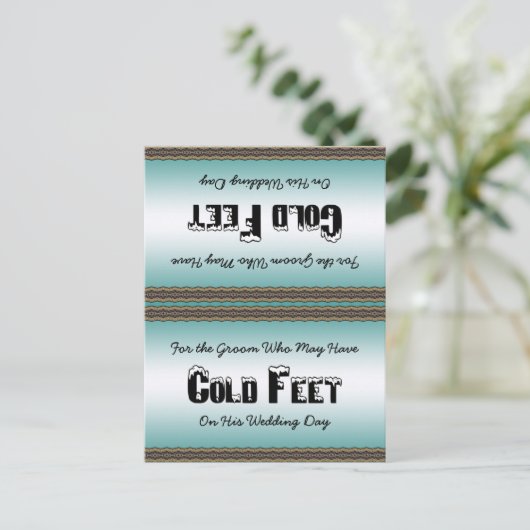 Groom Socks Cold Fee Postkarte (Stehend Vorderseite)