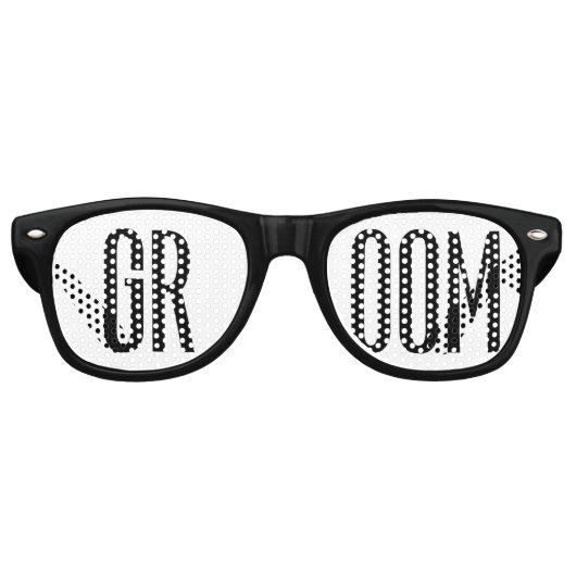 Groom Sonnenbrille Cool Moderne Schwarz und Weiß (Vorderseite)