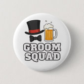 Groom Squad Hat and Beer Button Pin (Vorderseite)