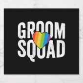 Groom Squad LGBT Pride Gay Bachelor Wedding Schaumweinetikett (Einzelnes Label)