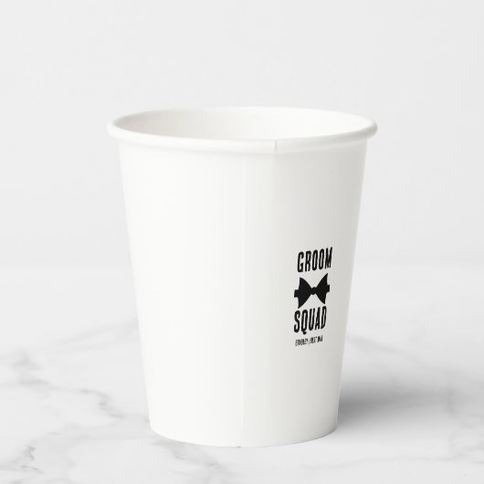 Groom Squad | Moderner Bachelor-Trauzeuge Pappbecher (Rechts)