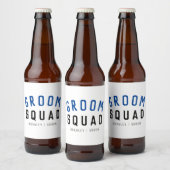 Groom Squad | Moderner Bachelor Trauzeuge Stilvoll Bierflaschenetikett (Flaschen)