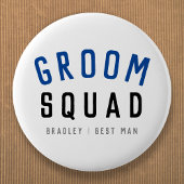 Groom Squad | Moderner Bachelor Trauzeuge Stilvoll Button