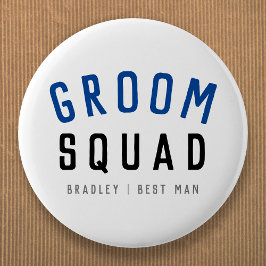 Groom Squad | Moderner Bachelor Trauzeuge Stilvoll Button