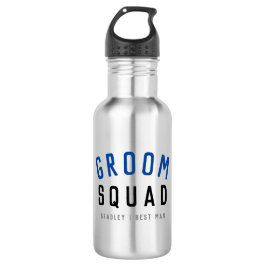 Groom Squad | Moderner Bachelor Trauzeuge Stilvoll Edelstahlflasche