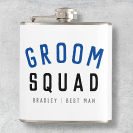 Groom Squad | Moderner Bachelor Trauzeuge Stilvoll Flachmann