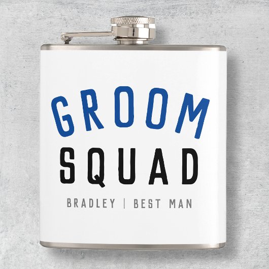 Groom Squad | Moderner Bachelor Trauzeuge Stilvoll Flachmann