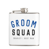Groom Squad | Moderner Bachelor Trauzeuge Stilvoll Flachmann (Vorderseite)