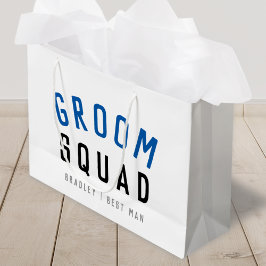 Groom Squad | Moderner Bachelor Trauzeuge Stilvoll Große Geschenktüte