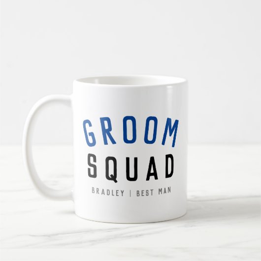 Groom Squad | Moderner Bachelor Trauzeuge Stilvoll Kaffeetasse (Links)