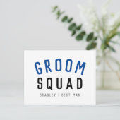 Groom Squad | Moderner Bachelor Trauzeuge Stilvoll Postkarte (Stehend Vorderseite)