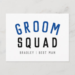 Groom Squad | Moderner Bachelor Trauzeuge Stilvoll Postkarte