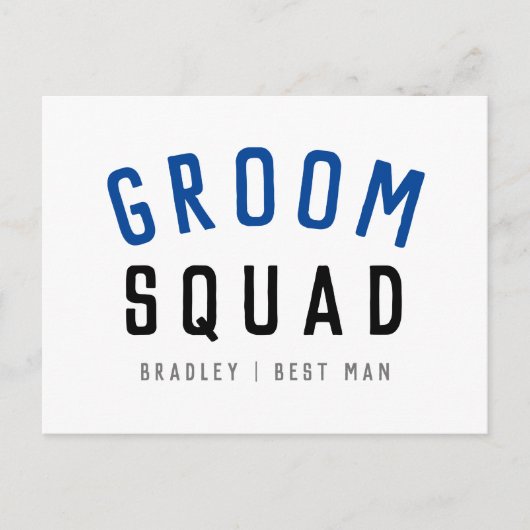 Groom Squad | Moderner Bachelor Trauzeuge Stilvoll Postkarte (Vorderseite)