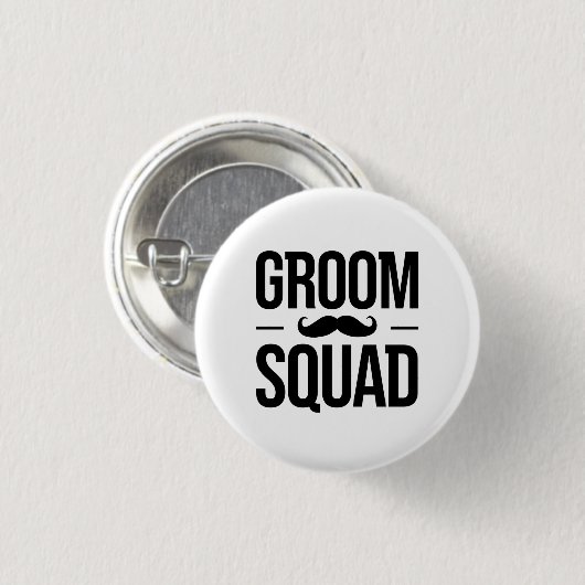 Groom Squad Mustache Button (Vorne & Hinten)