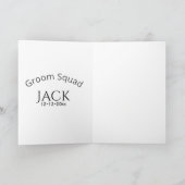 Groom squad name date year bold letter bachelorett karte (Innenseite)