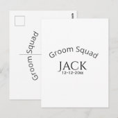 Groom squad name date year bold letter bachelorett postkarte (Vorne/Hinten)