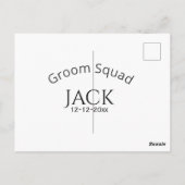 Groom squad name date year bold letter bachelorett postkarte (Rückseite)