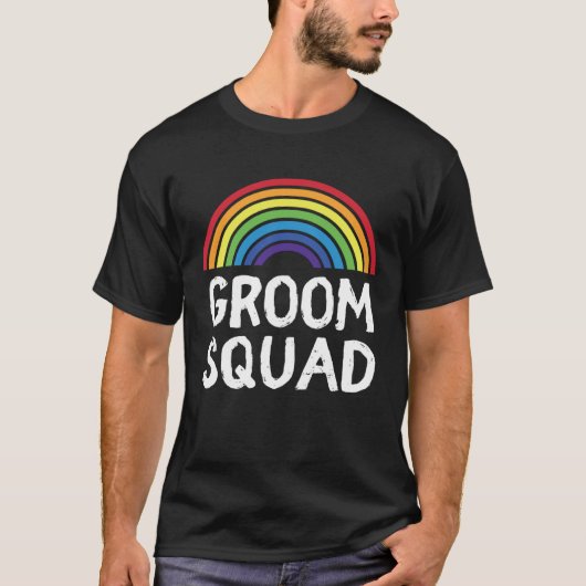 Groom Squad Pride Wedding LGBT Gay Bachelor Party T-Shirt (Vorderseite)