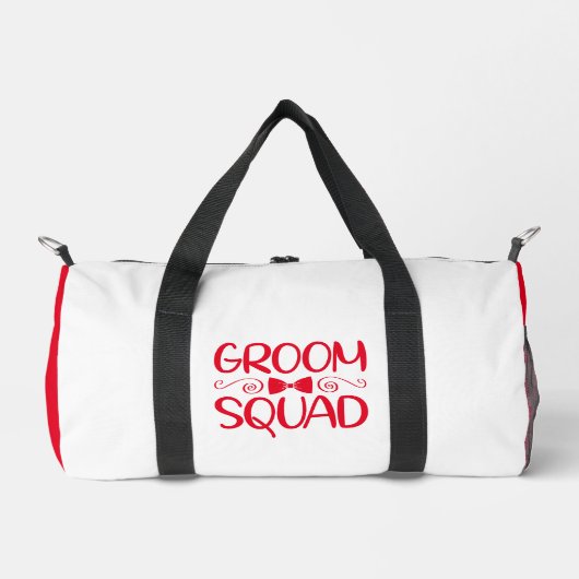 GROOM SQUAD Red White Duffle Bag (Vorderseite)