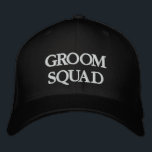 Groom Squad Schwarz-Weiß-Hochzeit Bestickte Baseballkappe<br><div class="desc">Groom Squad,  Stamm Schwarz-Weiß Hochzeit bestickt Baseballkappe Erhältlich in vielen Farben und Optionen</div>