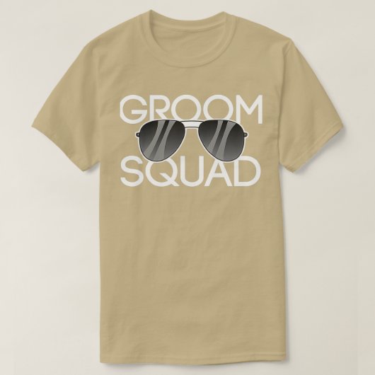 Groom Squad Sonnenbrille Hochzeitsfeier T-Shirt (Design vorne)