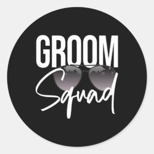 Groom Squad Sungles Wedding Matching Bachelor Teil Runder Aufkleber