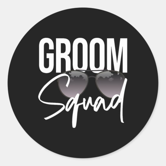 Groom Squad Sungles Wedding Matching Bachelor Teil Runder Aufkleber (Vorderseite)