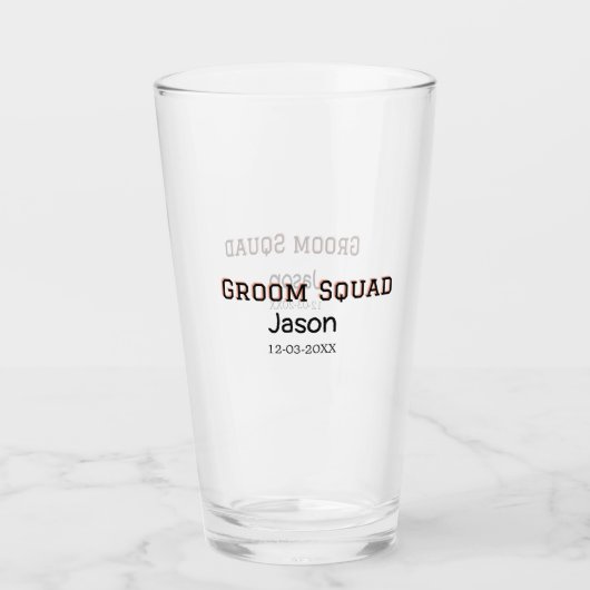 Groom Squad Trauzeuge Junggeselinnen-Abschied hinz Glas (Vorderseite)