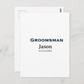 Groom Squad Trauzeuge Junggeselinnen-Abschied hinz Postkarte (Vorne/Hinten)