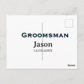 Groom Squad Trauzeuge Junggeselinnen-Abschied hinz Postkarte (Rückseite)