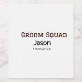 Groom Squad Trauzeuge Junggeselinnen-Abschied hinz Weinetikett (Einzelnes Label)