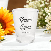 Groom Squad Wedding Schwarz-weiß Schnapsglas